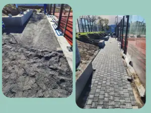 Using crusher dust under paving is the correct way for a paving installation